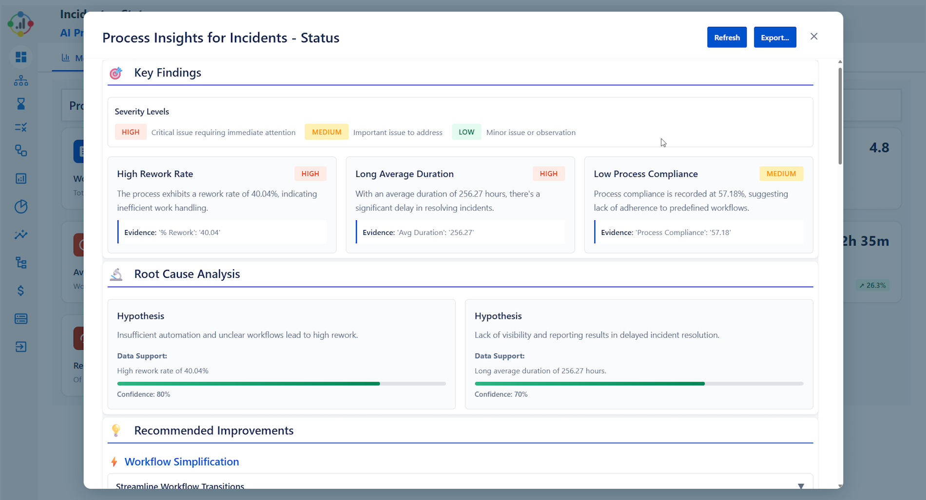 AI insights modal screenshot